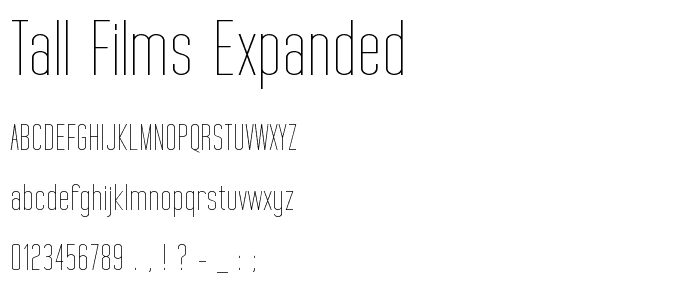 Tall Films Expanded font